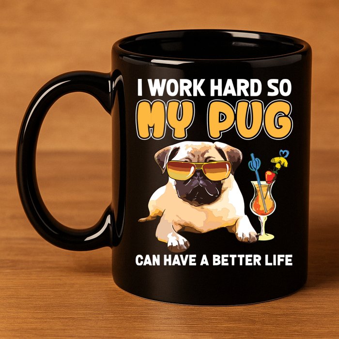Funny Pug Shirts Pug Lover Gifts 11oz C Handle Ceramic Mug