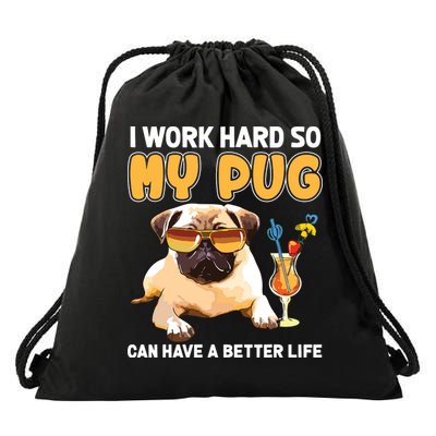 Funny Pug Shirts Pug Lover Gifts Drawstring Bag