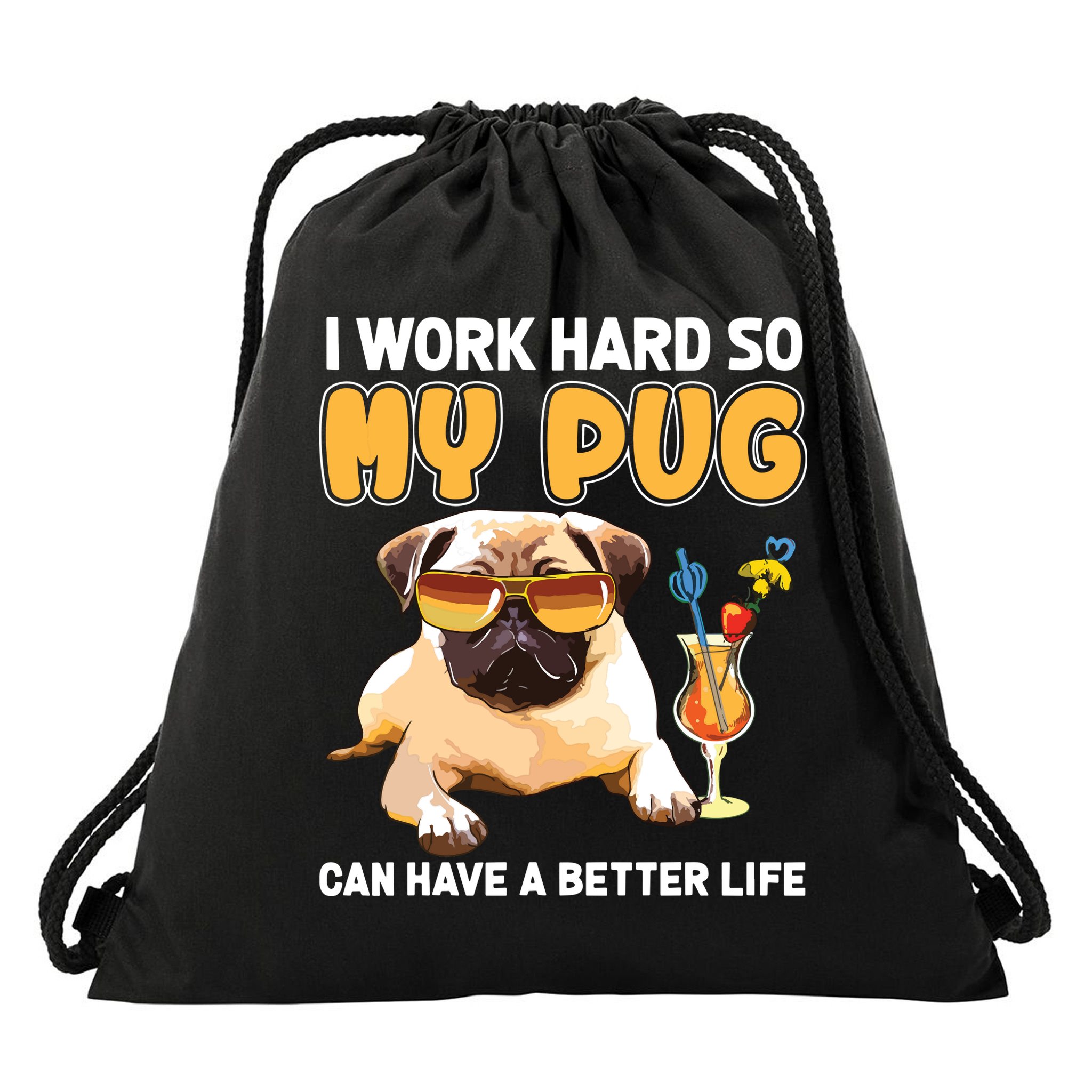 Funny Pug Shirts Pug Lover Gifts Drawstring Bag
