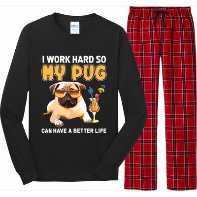 Funny Pug Shirts Pug Lover Gifts Long Sleeve Pajama Set