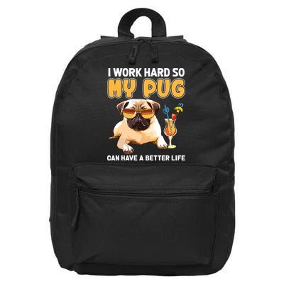 Funny Pug Shirts Pug Lover Gifts 16 in Basic Backpack