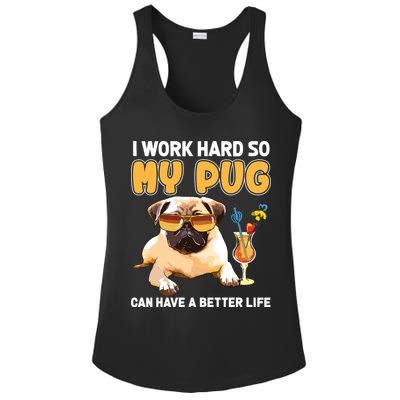 Funny Pug Shirts Pug Lover Gifts Ladies PosiCharge Competitor Racerback Tank