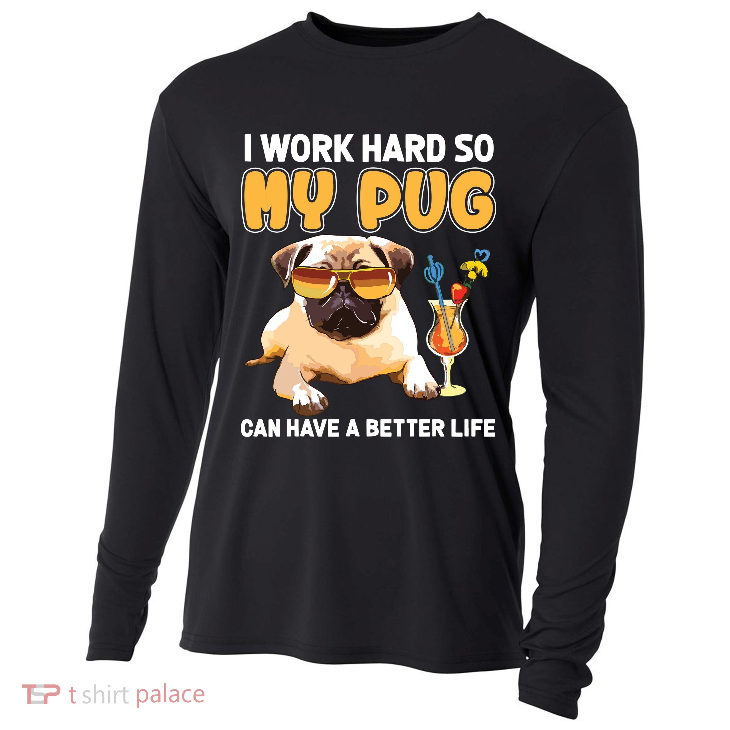 Funny Pug Shirts Pug Lover Gifts Cooling Performance Long Sleeve Crew