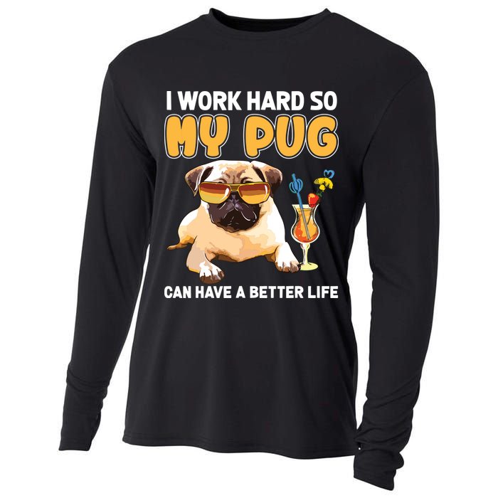 Funny Pug Shirts Pug Lover Gifts Cooling Performance Long Sleeve Crew