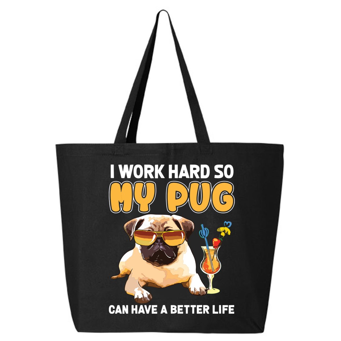 Funny Pug Shirts Pug Lover Gifts 25L Jumbo Tote