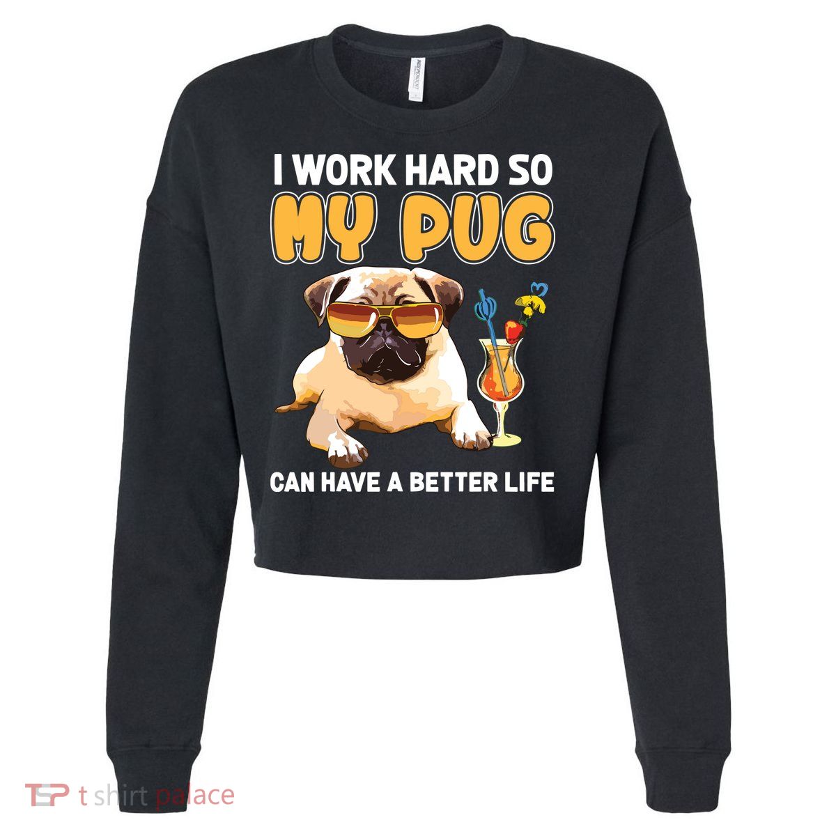 Funny Pug Shirts Pug Lover Gifts Cropped Pullover Crew