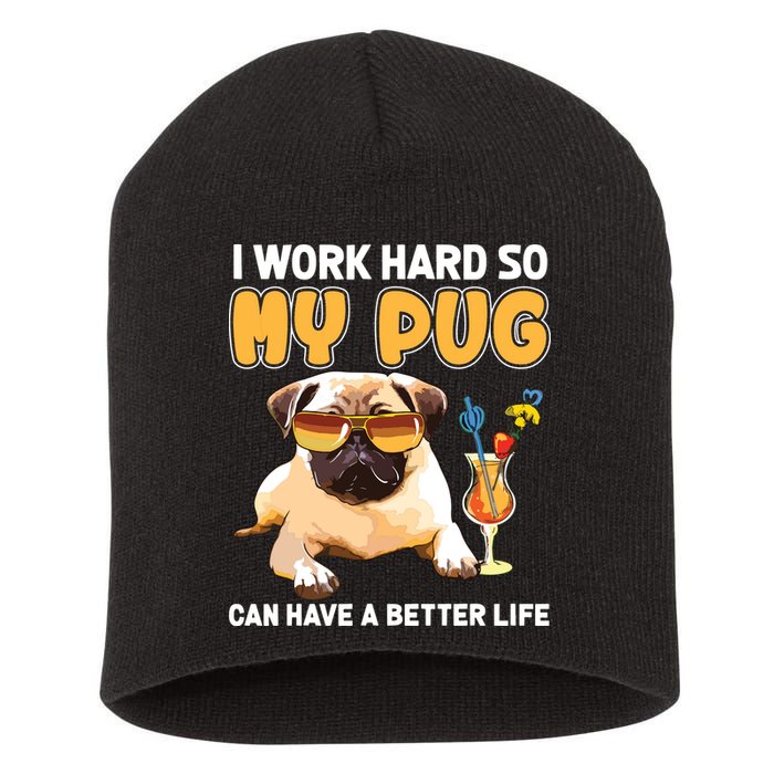 Funny Pug Shirts Pug Lover Gifts Short Acrylic Beanie