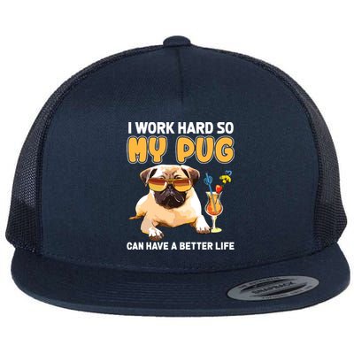 Funny Pug Shirts Pug Lover Gifts Flat Bill Trucker Hat