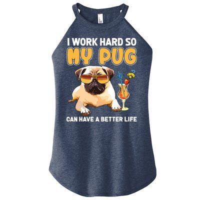 Funny Pug Shirts Pug Lover Gifts Women's Perfect Tri Rocker Tank