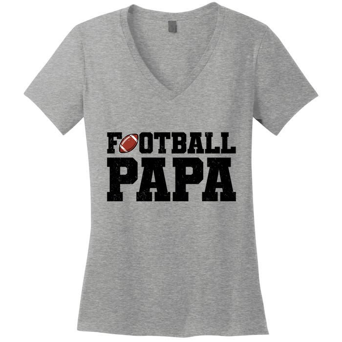 Football Papa Sports Fan Women's V-Neck T-Shirt