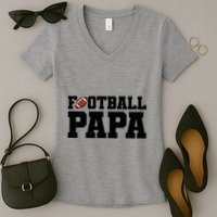 Football Papa Sports Fan Women's V-Neck T-Shirt