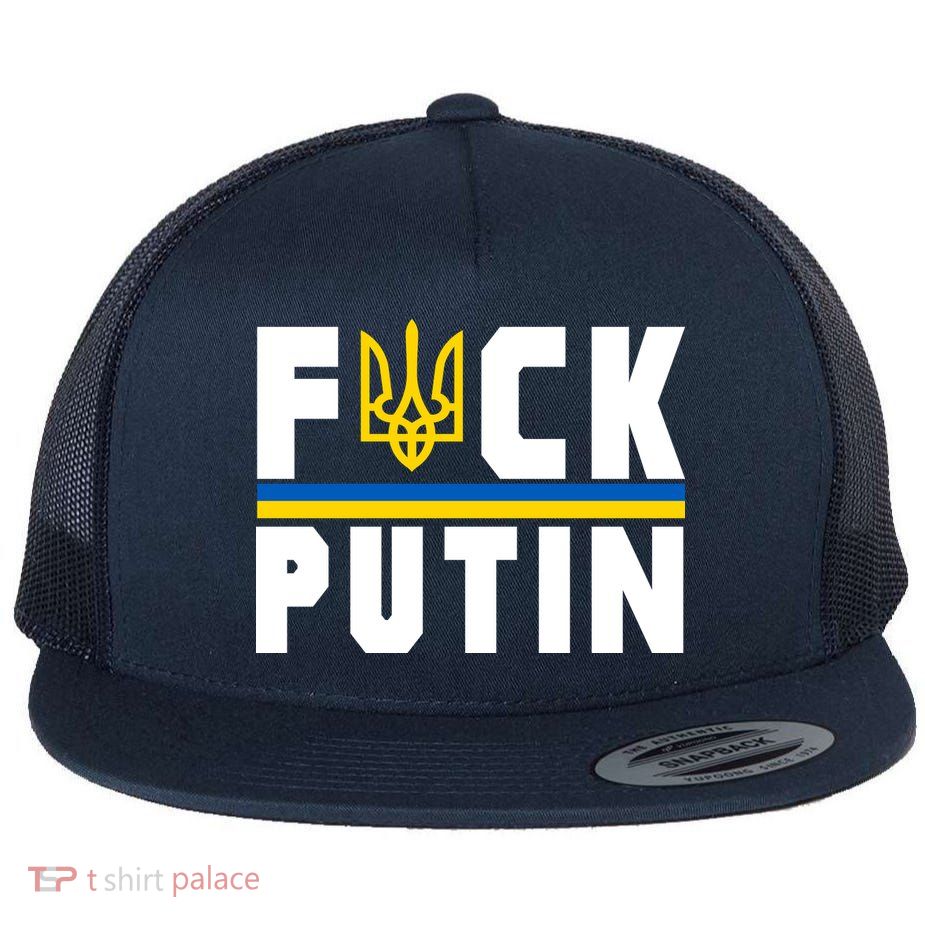 Fuck Putin Support Ukraine Flat Bill Trucker Hat