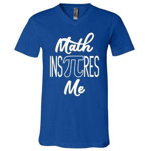 Funny Pi Symbol Gift For Pi Day Nerd Math Inspires Me Gift Great Gift V-Neck T-Shirt