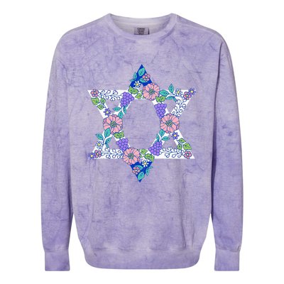 Floral Peace Sign Isreal Colorblast Crewneck Sweatshirt