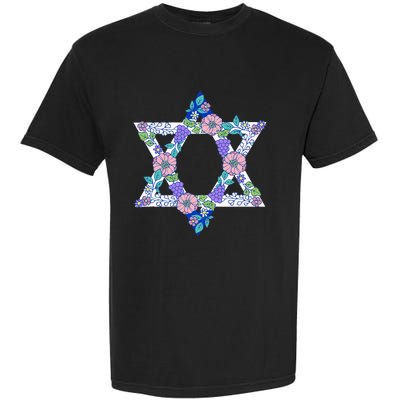 Floral Peace Sign Isreal Garment-Dyed Heavyweight T-Shirt