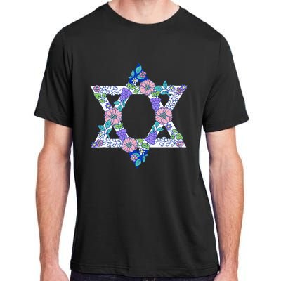 Floral Peace Sign Isreal Adult ChromaSoft Performance T-Shirt