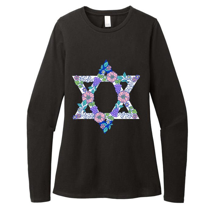 Floral Peace Sign Isreal Womens CVC Long Sleeve Shirt