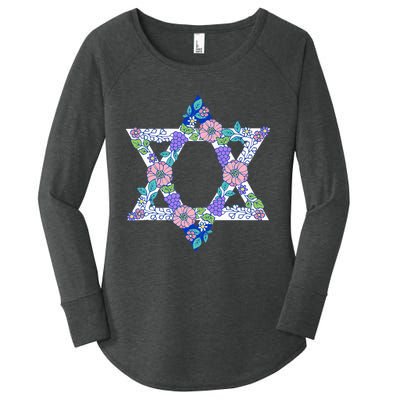 Floral Peace Sign Isreal Women's Perfect Tri Tunic Long Sleeve Shirt