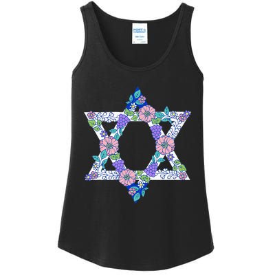 Floral Peace Sign Isreal Ladies Essential Tank