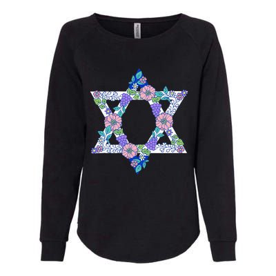 Floral Peace Sign Isreal Womens California Wash Sweatshirt