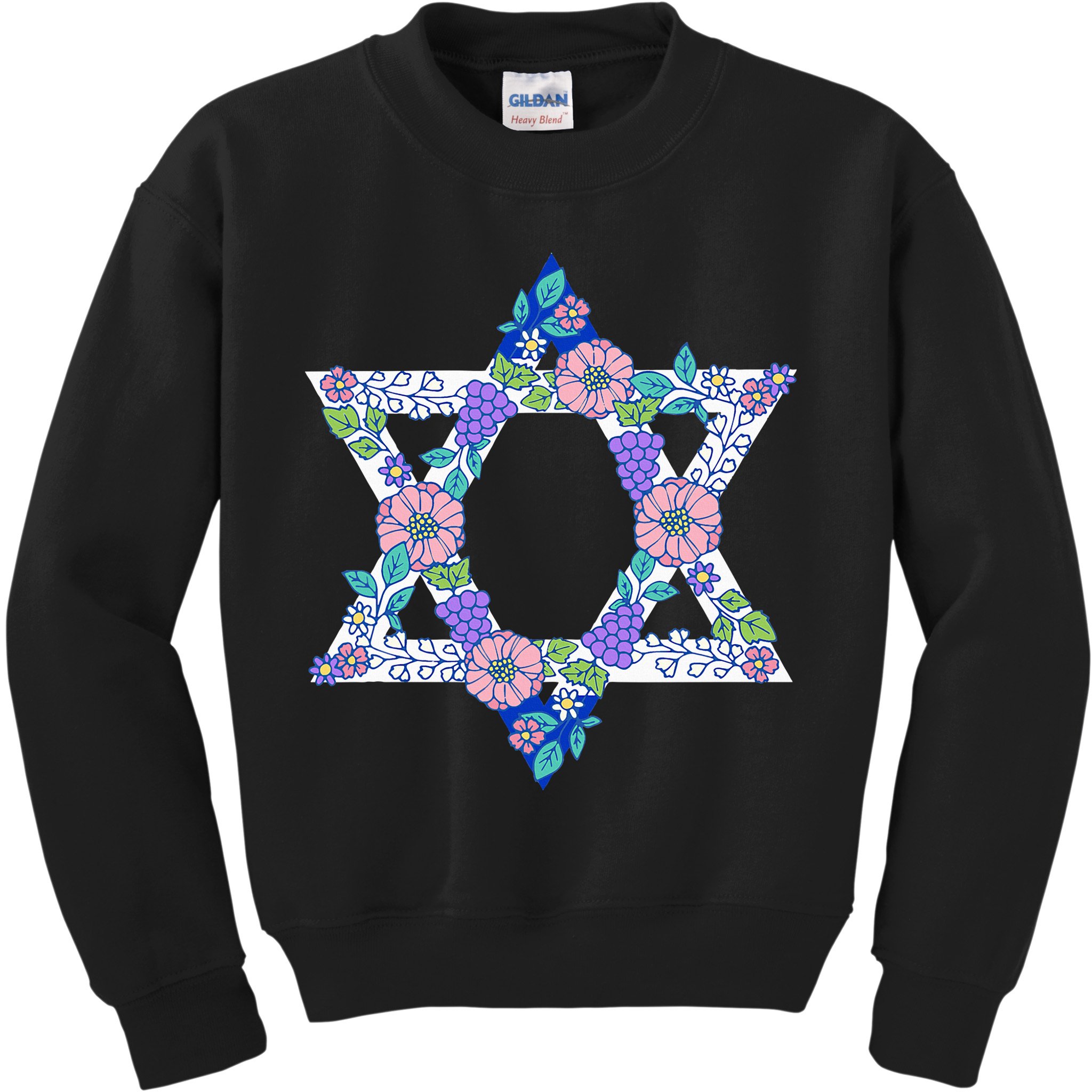 Floral Peace Sign Isreal Kids Sweatshirt