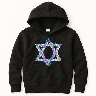 Floral Peace Sign Isreal Kids Hoodie