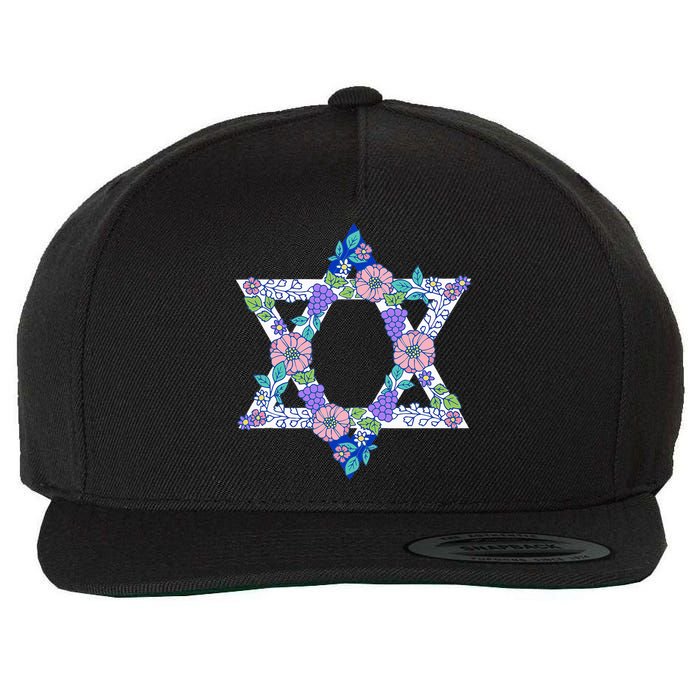 Floral Peace Sign Isreal Wool Snapback Cap
