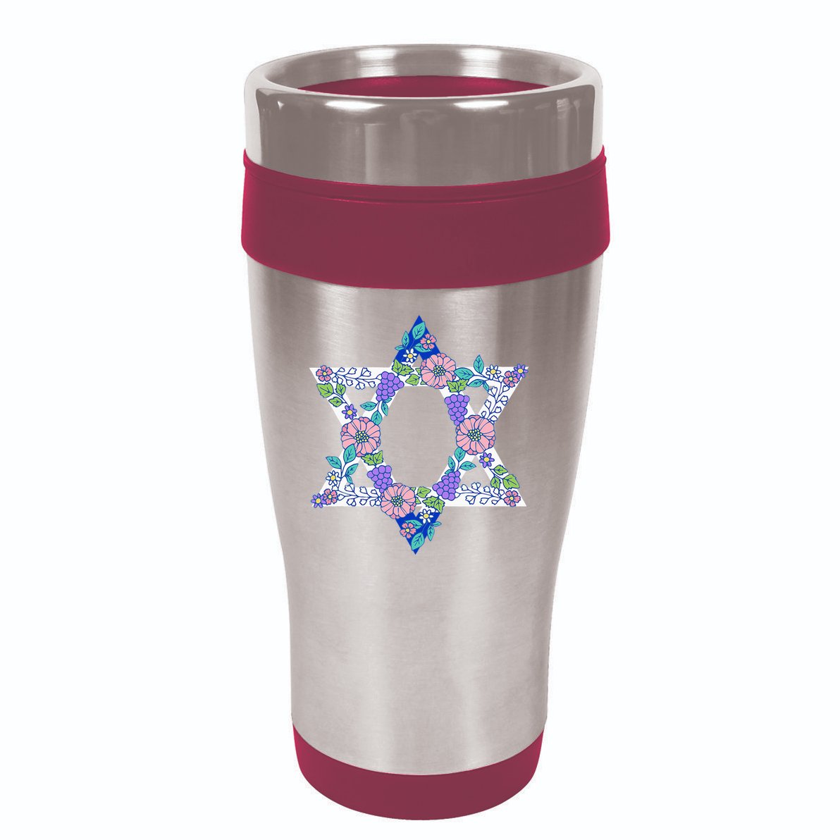 Floral Peace Sign Isreal 16oz Travel Tumbler