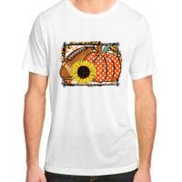 Football Pumpkin Sunflower Football Lover Fall Thanksgiving Adult ChromaSoft Performance T-Shirt