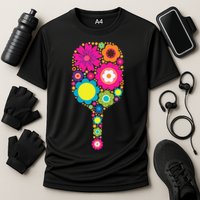 Flowers Pickleball Sports Racquet Racket Paddle Cooling Performance Crew T-Shirt