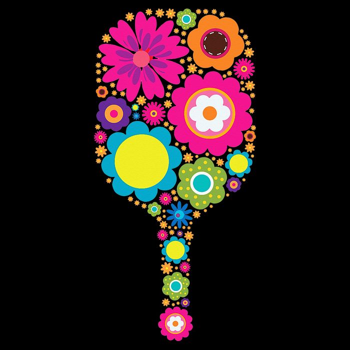 Flowers Pickleball Sports Racquet Racket Paddle Cooling Performance Crew T-Shirt