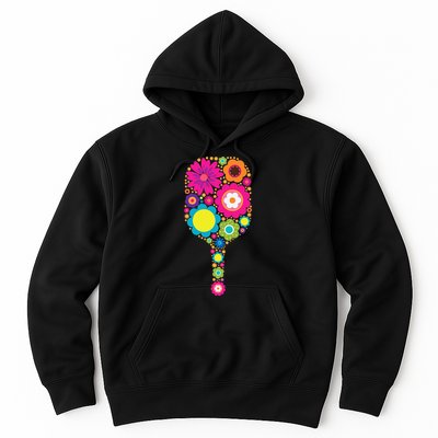 Flowers Pickleball Sports Racquet Racket Paddle Hoodie