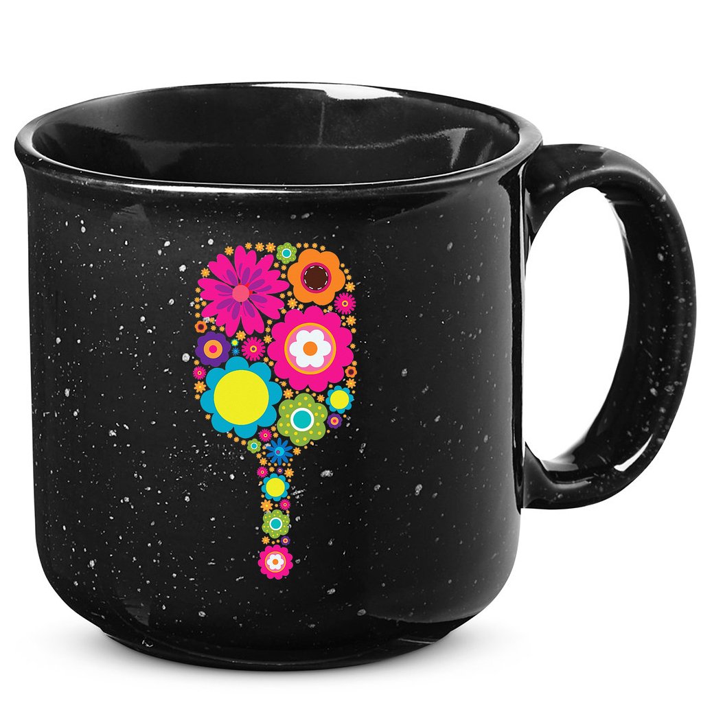 Flowers Pickleball Sports Racquet Racket Paddle 15oz Campfire Ceramic Mug