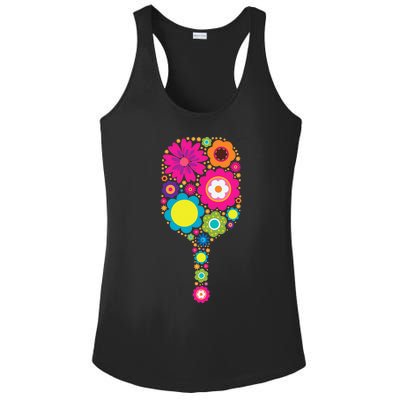 Flowers Pickleball Sports Racquet Racket Paddle Ladies PosiCharge Competitor Racerback Tank