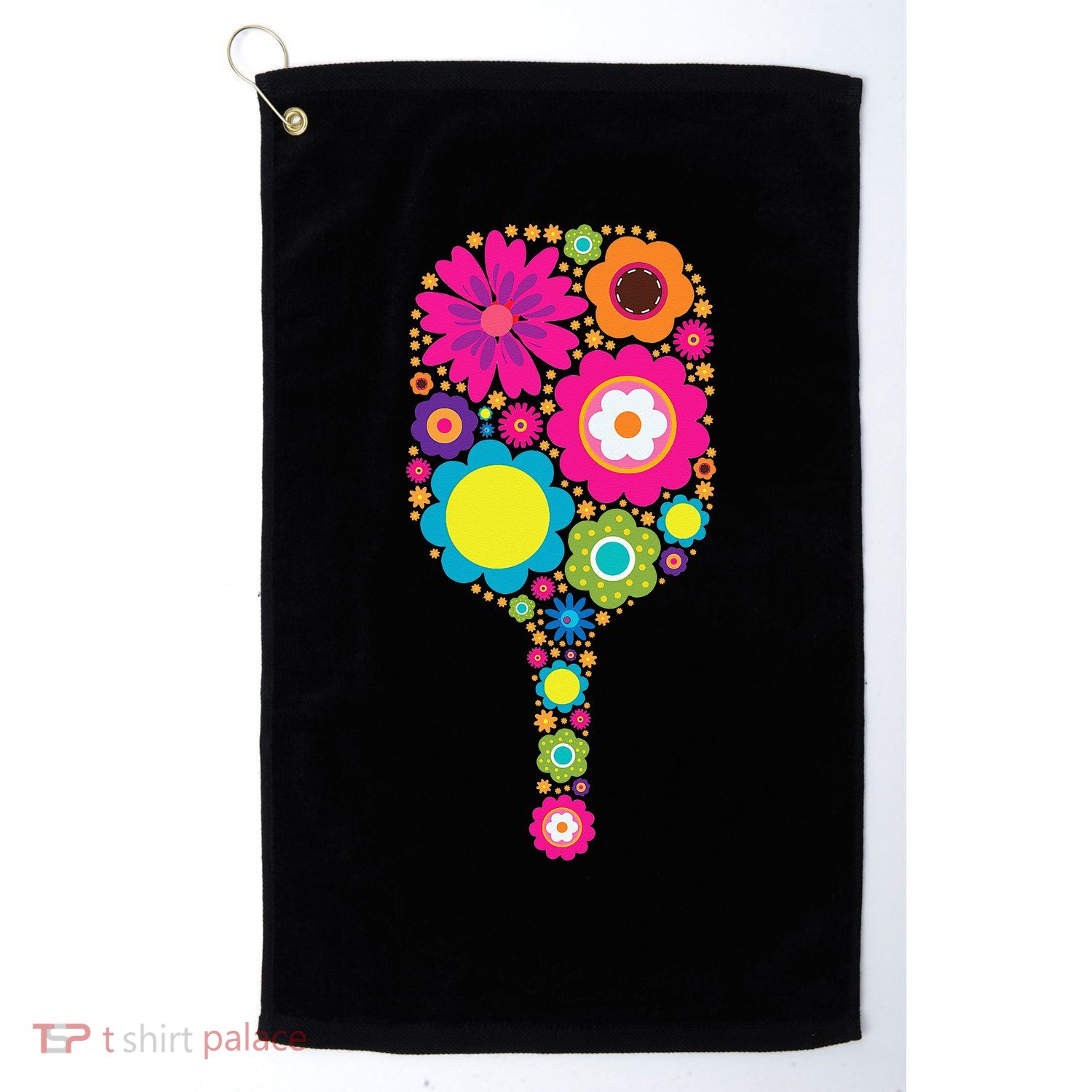 Flowers Pickleball Sports Racquet Racket Paddle Golf Towel