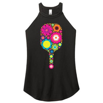 Flowers Pickleball Sports Racquet Racket Paddle Women's Perfect Tri Rocker Tank
