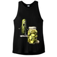 Funny Pickle Surprise A Cucumber And A Jar Of Sliced Pickles Gift Ladies PosiCharge Tri-Blend Wicking Tank