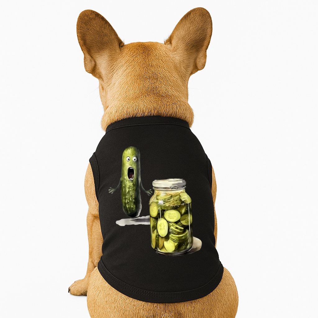 Funny Pickle Surprise A Cucumber And A Jar Of Sliced Pickles Gift Doggie Tank