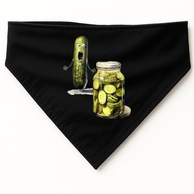 Funny Pickle Surprise A Cucumber And A Jar Of Sliced Pickles Gift USA-Made Doggie Bandana