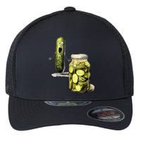 Funny Pickle Surprise A Cucumber And A Jar Of Sliced Pickles Gift Flexfit Unipanel Trucker Cap