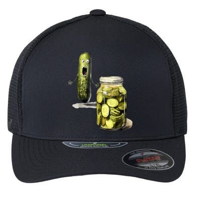 Funny Pickle Surprise A Cucumber And A Jar Of Sliced Pickles Gift Flexfit Unipanel Trucker Cap