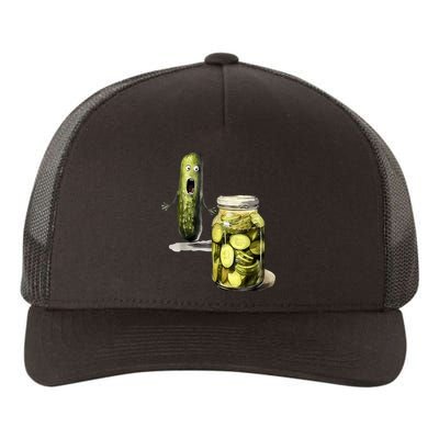 Funny Pickle Surprise A Cucumber And A Jar Of Sliced Pickles Gift Yupoong Adult 5-Panel Trucker Hat