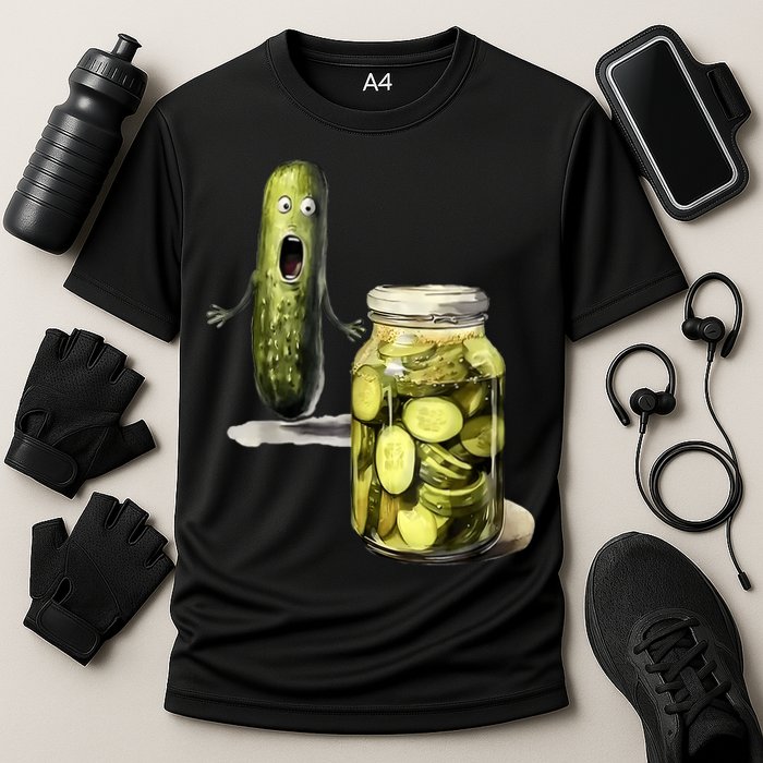 Funny Pickle Surprise A Cucumber And A Jar Of Sliced Pickles Gift Performance Shirt