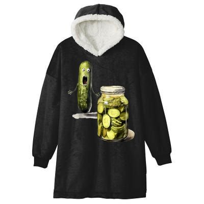 Funny Pickle Surprise A Cucumber And A Jar Of Sliced Pickles Gift Hooded Wearable Blanket