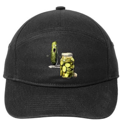 Funny Pickle Surprise A Cucumber And A Jar Of Sliced Pickles Gift 7-Panel Snapback Hat
