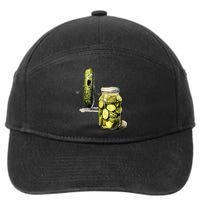 Funny Pickle Surprise A Cucumber And A Jar Of Sliced Pickles Gift 7-Panel Snapback Hat