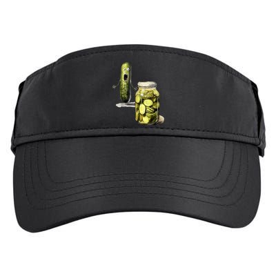 Funny Pickle Surprise A Cucumber And A Jar Of Sliced Pickles Gift Adult Drive Performance Visor
