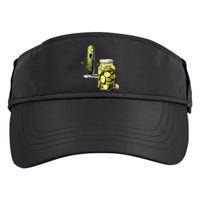 Funny Pickle Surprise A Cucumber And A Jar Of Sliced Pickles Gift Adult Drive Performance Visor
