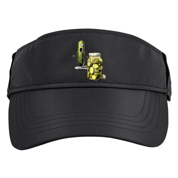 Funny Pickle Surprise A Cucumber And A Jar Of Sliced Pickles Gift Adult Drive Performance Visor