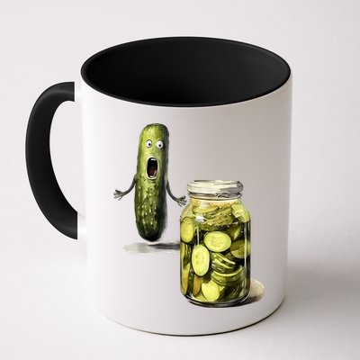 Funny Pickle Surprise A Cucumber And A Jar Of Sliced Pickles Gift Mug
